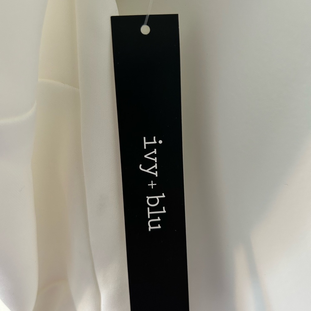 Ivy + Blu Elegant White Halter Dress - Picture 9 of 12